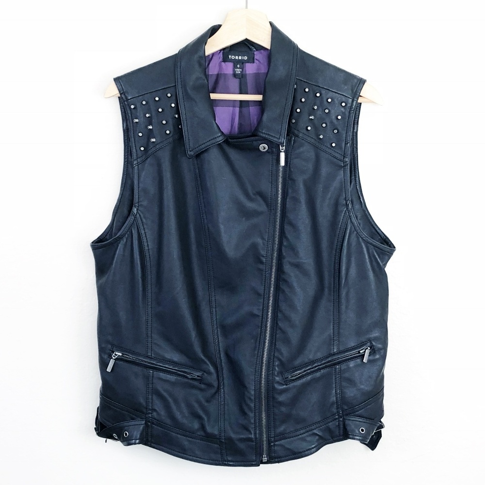 Torrid Faux Leather Studded Sleeveless Vest